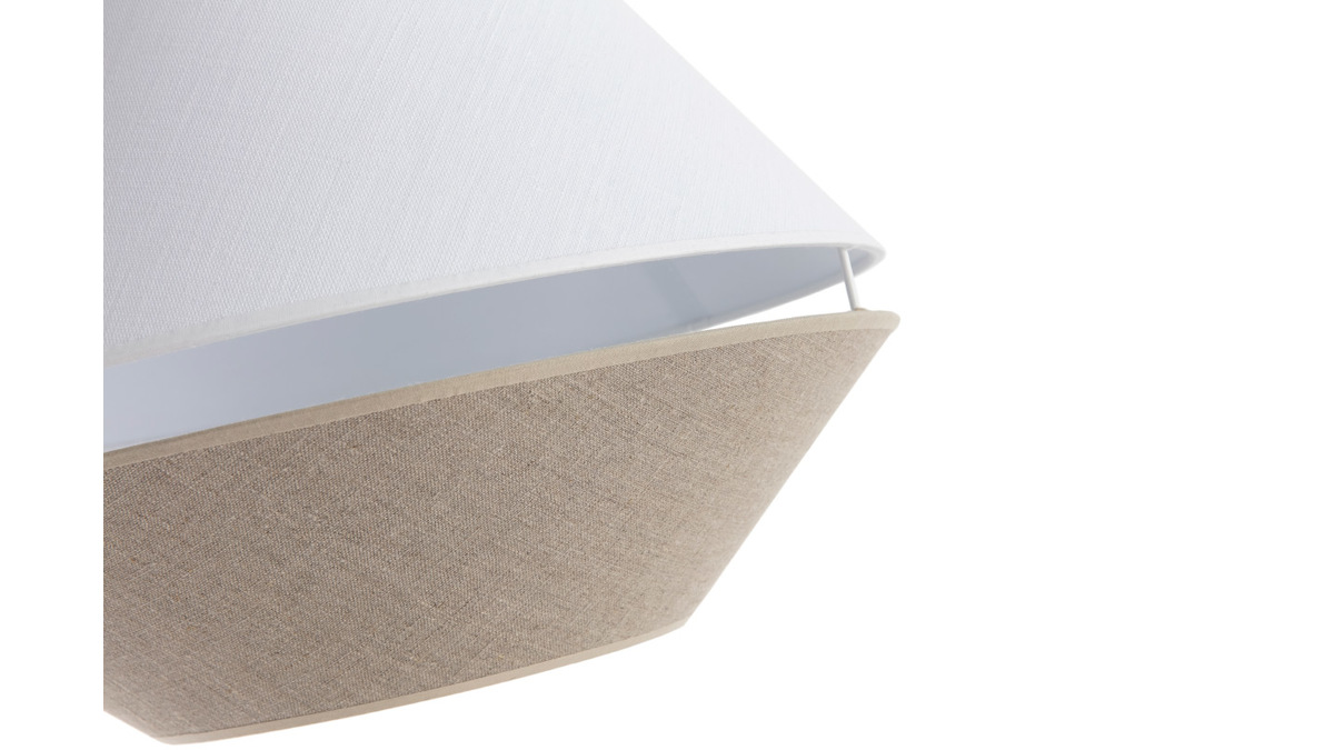 Lámpara de techo de diseño lino natural y blanco 33 cm diám. KUPPEL